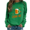 thumbnail image 1 of WREESH Womens Sweatshirts Trendy Oktoberfest T-Shirts Beer Letter Print Pullover Fall Long Sleeve Crewneck Tee Tops Casual Workout Blouse Green, 1 of 4