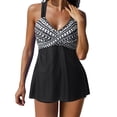 thumbnail image 1 of WREESH Womens Swim Dress Tankini Swimsuits Swimsuits for Two Piece Bathing Suits Floral Print Tank Tops with Boyshorts Tummy Control Swimming Suits Black, 1 of 7