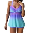 thumbnail image 1 of WREESH Womens Swim Dress Tankini Swimsuits Swimsuits for Two Piece Bathing Suits Floral Print Tank Tops with Boyshorts Tummy Control Swimming Suits Purple, 1 of 7
