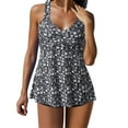 thumbnail image 1 of WREESH Womens Swim Dress Tankini Swimsuits Swimsuits for Two Piece Bathing Suits Floral Print Tank Tops with Boyshorts Tummy Control Swimming Suits White, 1 of 6