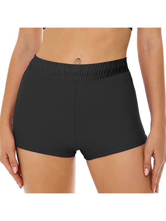 Womens Swim Shorts Swim Shorts High Waisted Bathing Suit Bottoms Swimsuit Boyshorts Swimwear Bikini Board Shorts Bikini Swim Pants Shorts Bottom Swimsuit Bathing Black