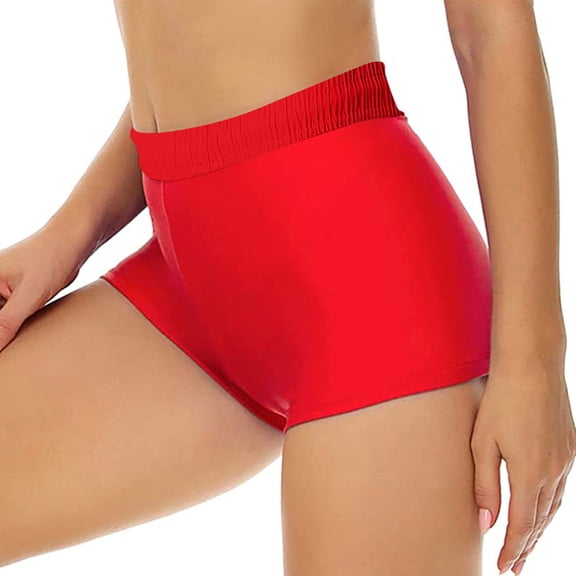 WREESH Womens Swim Shorts Swim Shorts High Waisted Bathing Suit Bottoms Swimsuit Boyshorts Swimwear Bikini Board Shorts Bikini Swim Pants Shorts Bottom Swimsuit Bathing Red