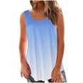 thumbnail image 1 of WREESH Womens Tank Tops Fashion Solid Round-Neck Loose Sleeveless T-Shirt Pullover Tops Light Blue, 1 of 5