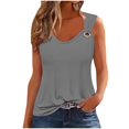 thumbnail image 1 of WREESH Womens Tank Tops Solid Color Camisole Sleeveless T-Shirt Loose Tank Top Gray, 1 of 5