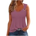 thumbnail image 1 of WREESH Womens Tank Tops Solid Color Camisole Sleeveless T-Shirt Loose Tank Top Pink, 1 of 5