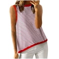 thumbnail image 1 of WREESH Womens Tank Tops Summer Casual Shirts Striped Color Block Tank Top Loose Blouses Pink, 1 of 5