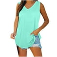 thumbnail image 1 of WREESH Womens Tank Tops Tank Tops V-Neck Basic Casual Flowy Summer Sleeveless T-Shirt Mint Green, 1 of 7