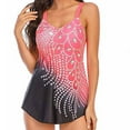 thumbnail image 1 of WREESH Womens Tankini Swimsuit Bikini Split Two-Piece Beach Swimsuit with Bra Swimsuit Beach Bathing Suit Pink, 1 of 4