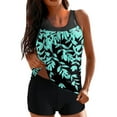 thumbnail image 1 of WREESH Womens Tankini Swimsuit Conservative Print Strappy Back Set Two Piece Swimsuits Swimdress Beach Bathing Suit Green, 1 of 8