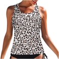 thumbnail image 1 of WREESH Womens Tankini Tops for Women Swimwear Top Classic Print High Neck Tops Bathing Suit Tops for Tank Tops Swimsuits White, 1 of 7