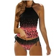 thumbnail image 1 of WREESH Womens Tummy Control Tankini Swimsuit Split Bikini Two-Piece Print Beach Swimsuit Beachwear Bathing Suits Red, 1 of 3