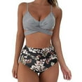 thumbnail image 1 of WREESH Womens Two Piece Swimsuit Bikini Sets High Waisted Bikini Fashion Bikinis Sets Sleeveless Printed Bikini Set Swimsuit Push-Up Padded Swimsuit Beachwear Bathing Suit Black, 1 of 5