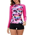 thumbnail image 1 of WREESH Women's 2-Piece Rash Guard Swimsuit Set - Long Sleeve Upf Top & Swim Shorts for Surfing, Beach & Summer Activities, 1 of 7