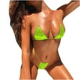 thumbnail image 1 of WREESH Womens Two Piece Swimsuit String Bikini Sets Mini Bkini Thong Bikini Solid Color Split Diamond Bikini Swimsuit Beach Bathing Suit Green, 1 of 5