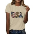 thumbnail image 1 of WREESH Womens USA Shirts 4th of July T-Shirt Patriotic Shirts Breathable Casual Summer Short Sleeve Tee, 1 of 5