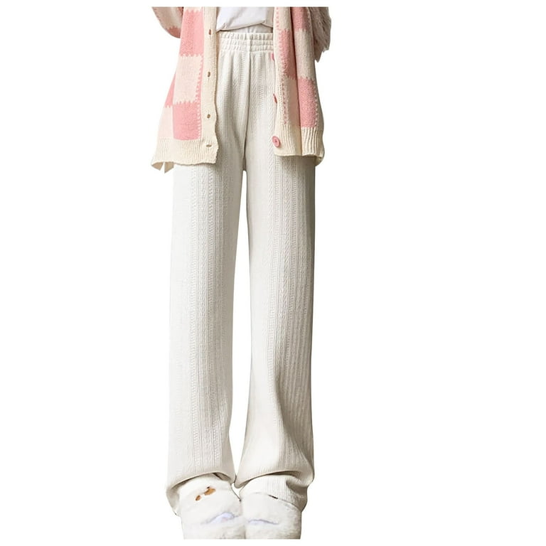 WREESH Womens Wide Leg Pants Corduroy Pants Solid Spring Fashion - Main Image