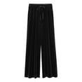 thumbnail image 1 of WREESH Womens Wide Leg Pants Fall Fashion Casual Comfortable Solid Color Elastic Waist Tie Pocket Full Length Pants Black, 1 of 1