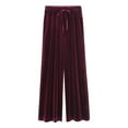 thumbnail image 1 of WREESH Womens Wide Leg Pants Fall Fashion Casual Comfortable Solid Color Elastic Waist Tie Pocket Full Length Pants Wine, 1 of 8