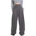 thumbnail image 1 of WREESH Womens Wide Leg Pants Fall and Winter New Pants Design Fashion Long Pants Solid Color Suit Pants Gray, 1 of 9