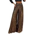 thumbnail image 1 of WREESH Womens Wide Leg Pants Fashion Elegant High Waist Pants Trousers Flare Trousers Zipper Pants Brown, 1 of 7