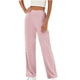 thumbnail image 1 of WREESH Womens Wide Leg Sweatpants Fashion Round Neck Color Blouse Short Sleeve Tops Shorts Casual Suit Sets Pink, 1 of 5