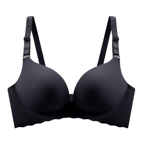 WREESH Womens Wireless Bra Push Up Bras Comfortable No Underwire Bra Everyday Bras Black
