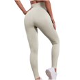 thumbnail image 1 of WREESH Womens Yoga Pants Casual Fashion Bodybuilding Run Yoga Solid Long Pantsstretch Leggings White, 1 of 4