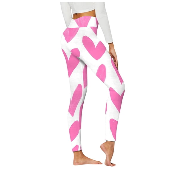 WREESH Womens Yoga Pants Casual Printed Yoga Pants High Waist Loose Straight Long Pants White