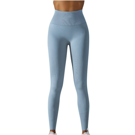 WREESH Womens Yoga Pants Fashion Casual Spring Summer Yoga Full Length Pants Light Blue