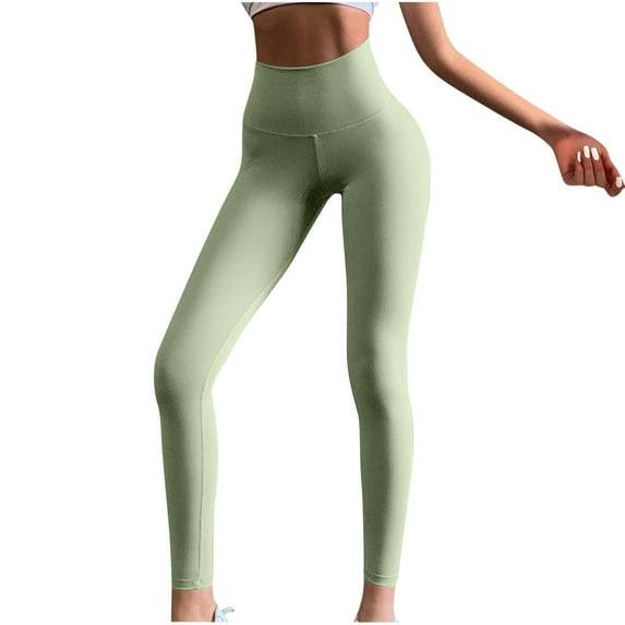 WREESH Womens Yoga Pants High Waist Peach Hip Lifting Fitness Pants Bow Sports Fitness Pants Green