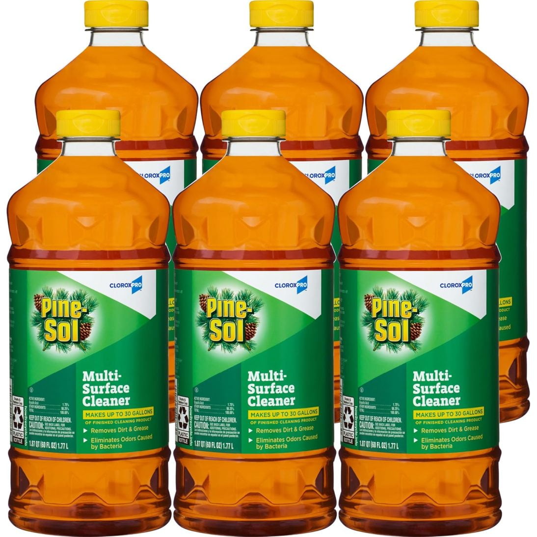 WRFPPro Pine-Sol Multi-Surface Cleaner, Original Pine, 60 Fluid Ounces, Pack of 6 (Package May Vary)