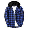 thumbnail image 1 of WRFWUL Mens Flannel Hooded Shirts Fall Trendy Plaid Long Sleeve Button Down Sweatshirt with Chest Pocket, 1 of 7