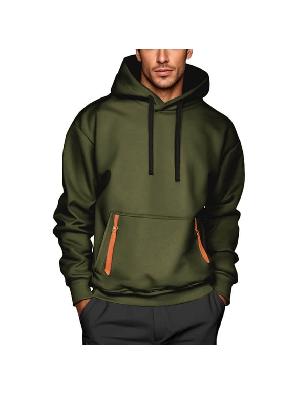 Mens Hoodies Lightweight Tactical Pullover Long Sleeve Drawstring Fall Casual Hooded Sweatshirt