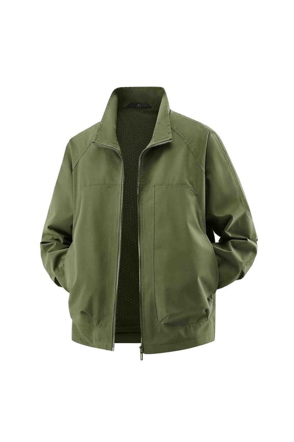Mens Lightweight Zip Up Jacket Windproof Water Resistant Outdoor Track Jackets Fall Workout Running Coat
