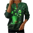 thumbnail image 1 of WRFWUL St. Patrick's Day Sweatshirt Women Half Zipper Pullover Irish Shamrock Graphic Sweater Tops Casual Long Sleeve Shirts, 1 of 4