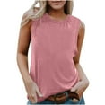 thumbnail image 1 of WRFWUL Tank Tops for Women Summer Crewneck Sleeveless Wide Strap Tops Fashion Casual Flowy Loose Fit Workout Shirts, 1 of 5