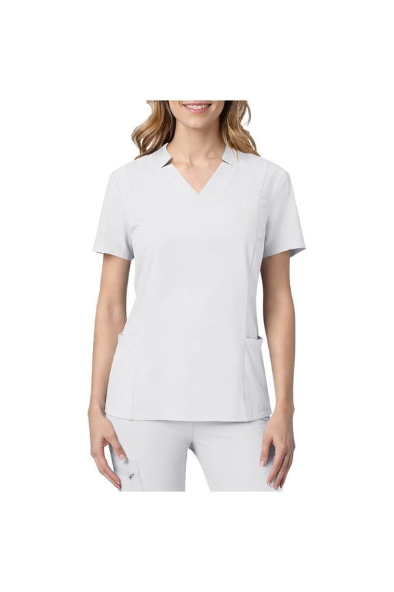 V Neck Nurse T Shirts for Women Short Sleeve Stretch Medical Uniform With Pockets Lightweight Housekeeping Scrub Top