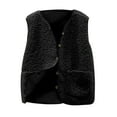 thumbnail image 1 of WRFWUL Women's Fleece Fuzzy Vest Winter Warm V Neck Button Sleeveless Outerwear Lightweight Casual Waistcoat with Pockets, 1 of 4