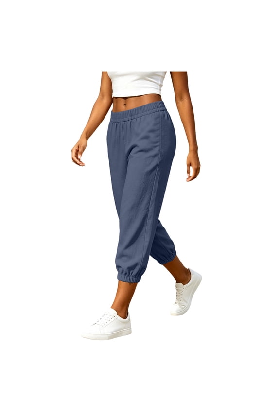 Women's High Waisted Sweatpants Workout Active Joggers Pants Baggy Lounge Bottoms Petite Length Pockets Trousers