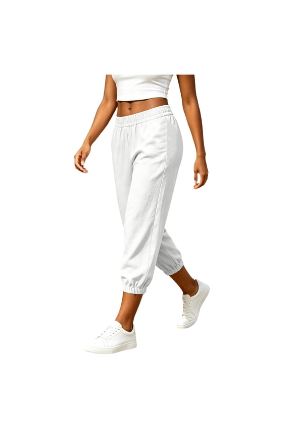 Women's High Waisted Sweatpants Workout Active Joggers Pants Baggy Lounge Bottoms Petite Length Pockets Trousers
