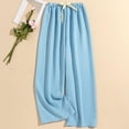 thumbnail image 1 of WRFWUL Women's Pajama Pants Floral Wide Leg Lounge Pants Elastic Waist Drawstring Palazzo Casual Comfy Pj Bottoms, 1 of 2
