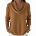 thumbnail image 1 of WRFWUL Womens Cowl Neck Sweaters Loose Fit Long Sleeve Solid Color Knit Pullover Tops Casual Fall Fashion Trendy Clothes, 1 of 3