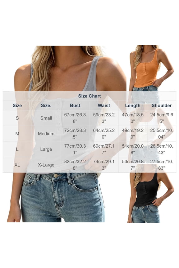 Womens Summer Square Neck Tank Tops Ribbed Knit Slim Fit Sleeveless Henley Shirts Casual Basic Button Up Blouse