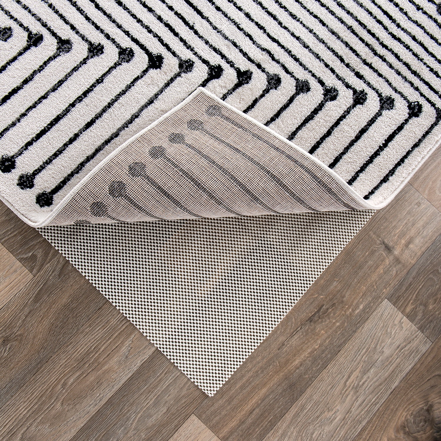 Cream Cushioned Non-Slip PVC Rug Pad for Hard Surfaces 8'x11'