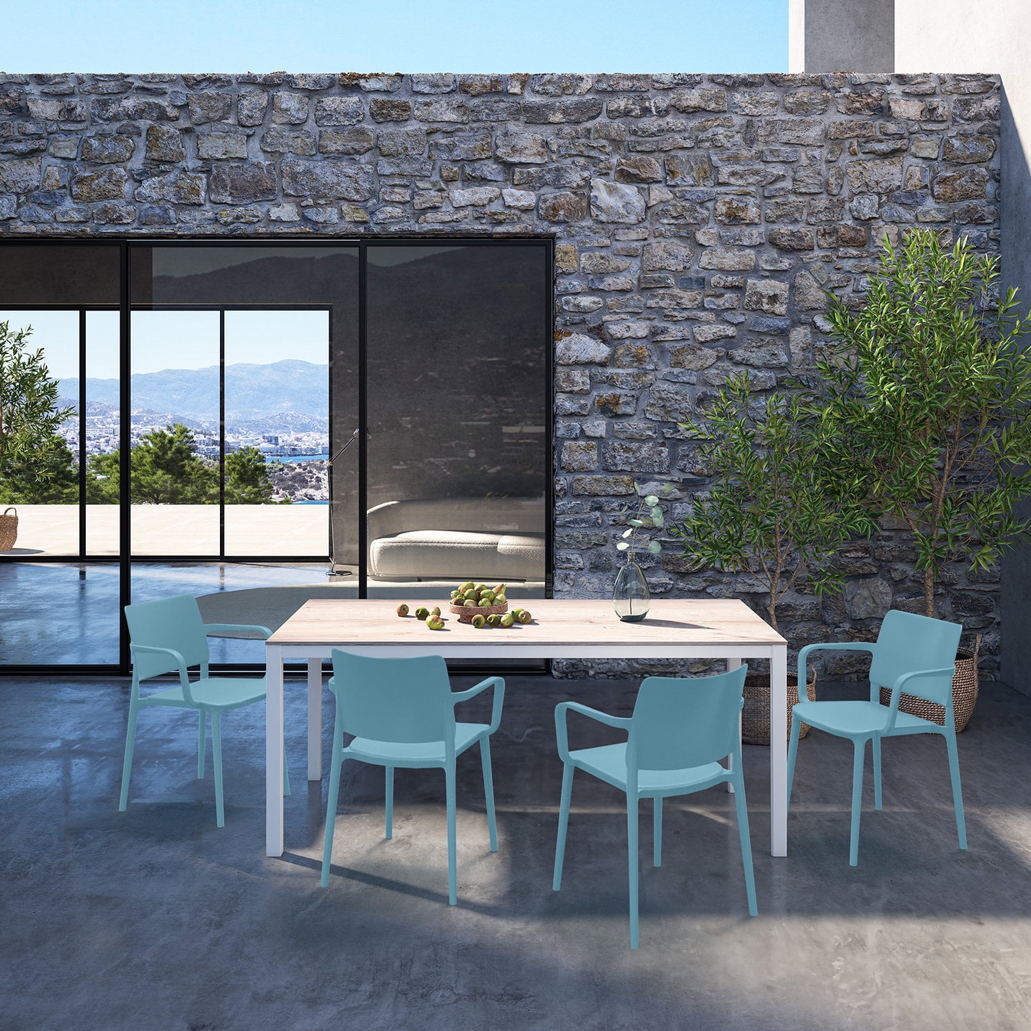 WRGHOME Garden Modern Outdoor/Indoor Plastic Resin Stacking Patio