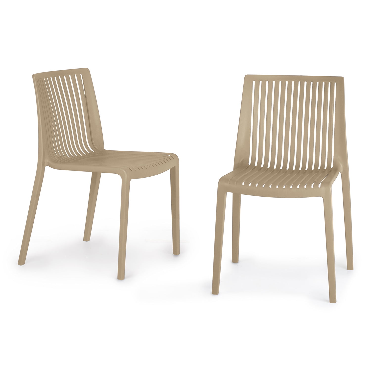 WRGHOME Ravenna Modern Outdoor Indoor Plastic Resin Stacking Patio Dining Chairs Set of 2 ANTHRACITE Walmart