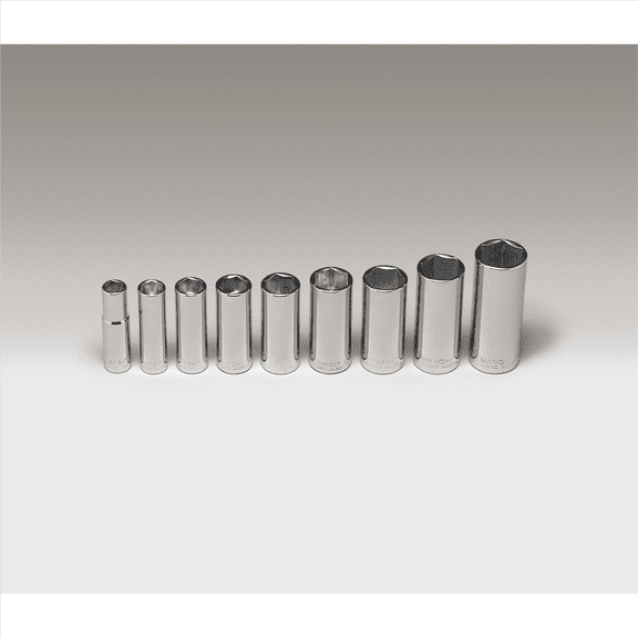Wright Tool 3/8"Dr 6Pt Std Skt Set 9Pc