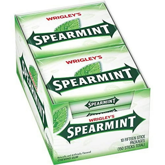 WRIGLEY'S SPEARMINT Chewing Gum Bulk Pack, 15 Stick (Pack of 10)