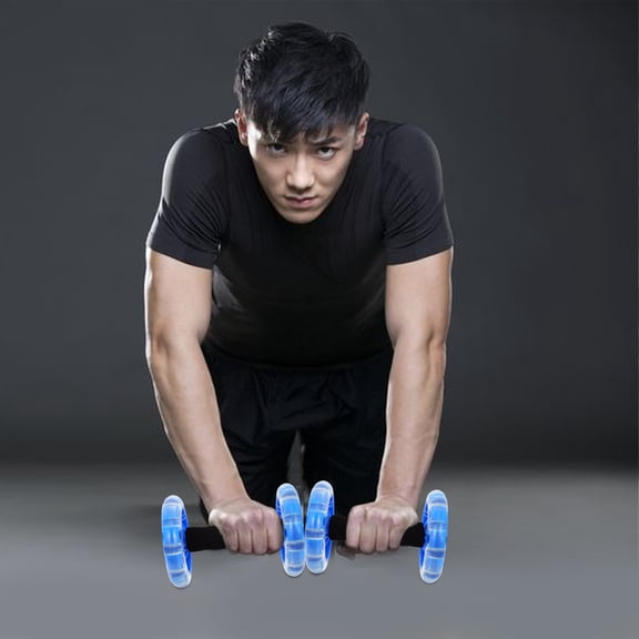 WRISTBIQUE Durable Lightweight Blue Fitness Roller for Burning Calories and Strengthening Core Muscles