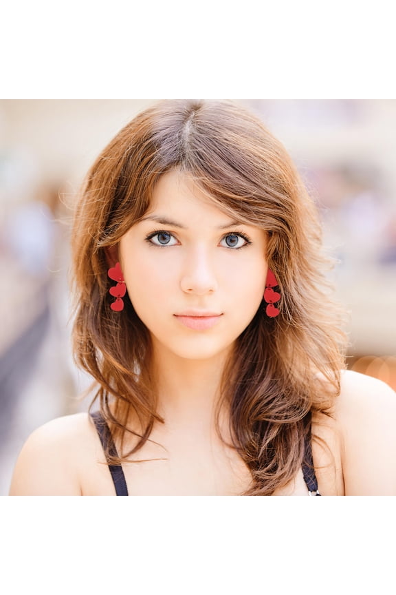 1 Pair Aesthetic Earrings Jewelry Red for Women Party Festivals